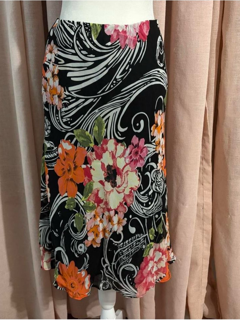 Y2k Floral Midi Skirt Sz Medium